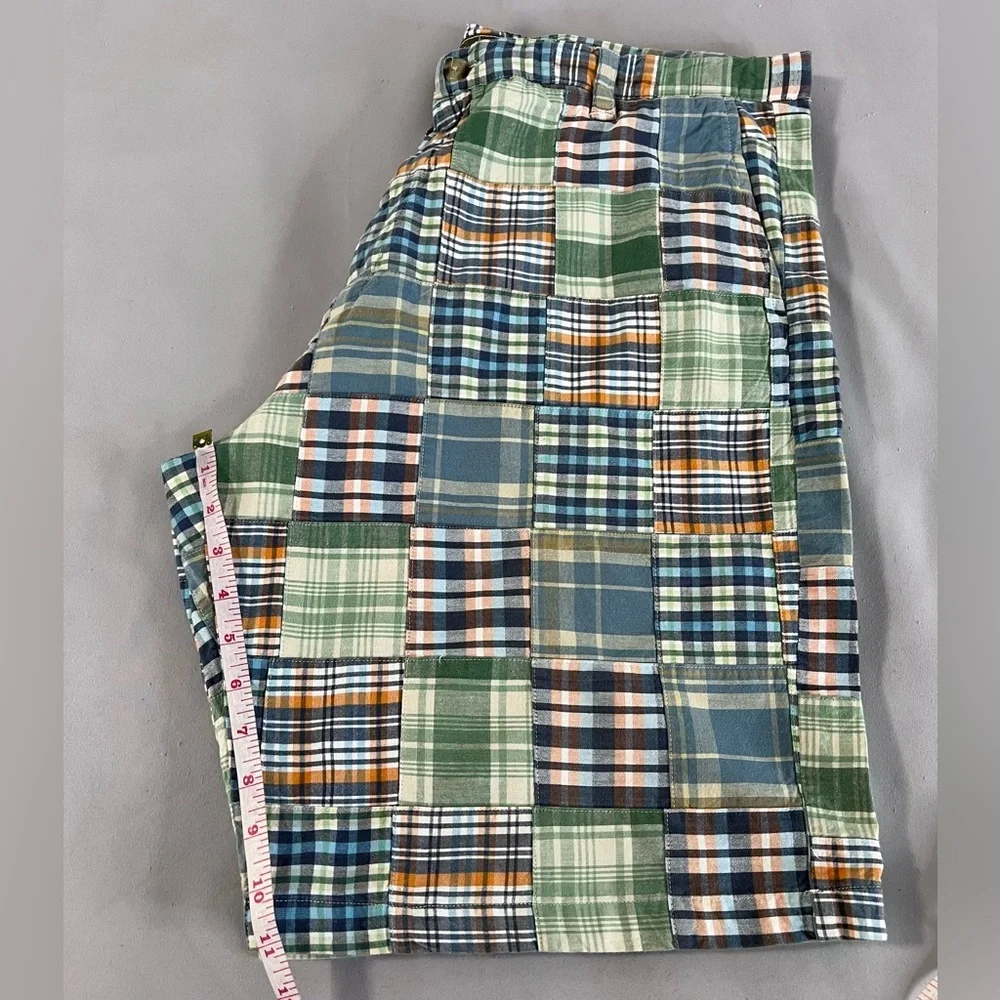Siegfried Vintage Shorts Madras Plaid Patchwork Men's 40 Preppy Golf 100% Cotton